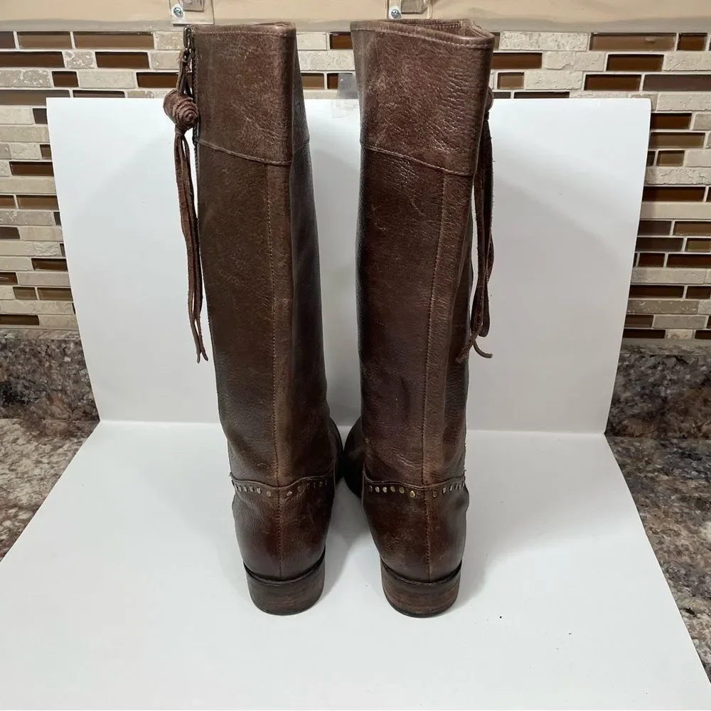 Anthropologie Schuler & Sons Brass Tracks Leather Boots